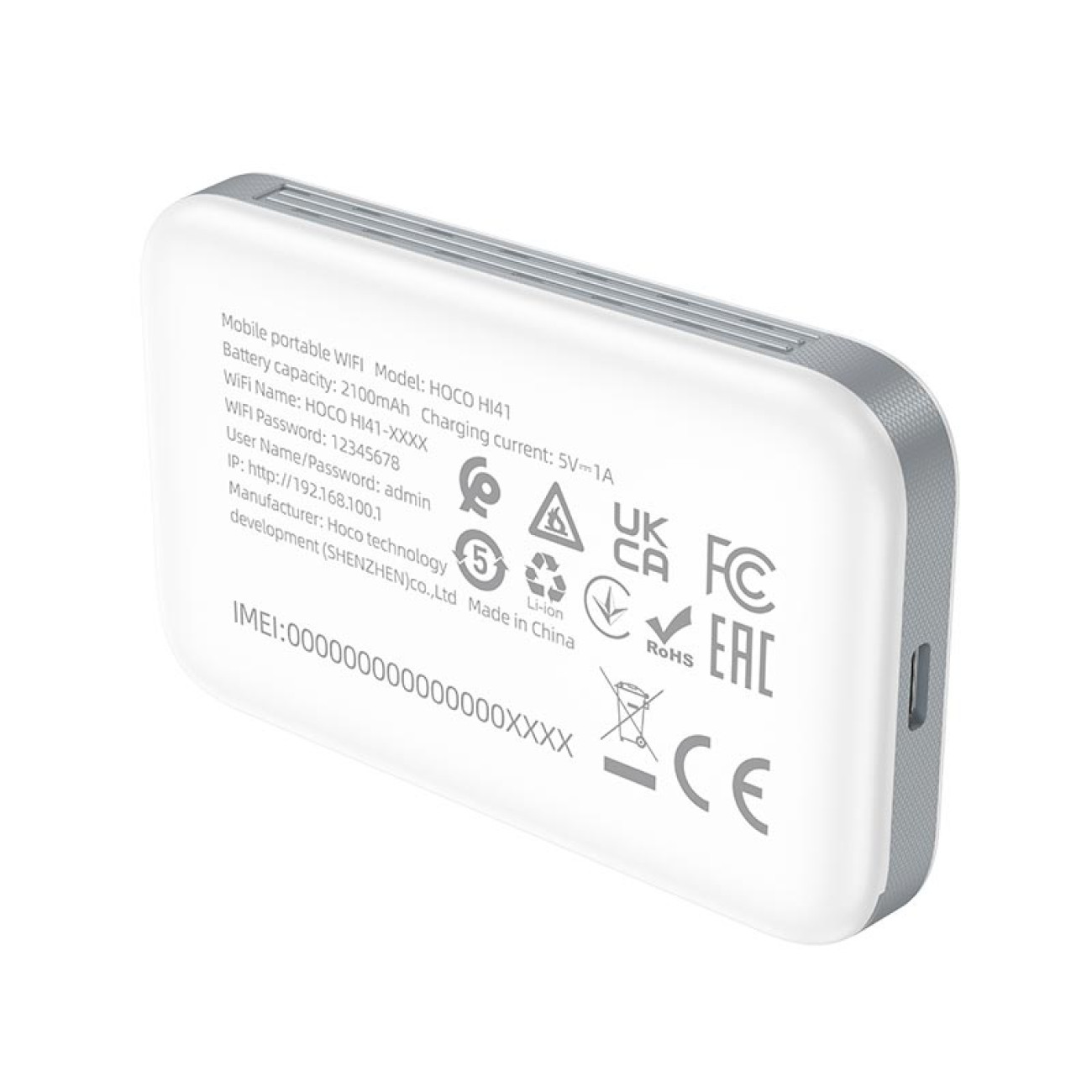 Портативний маршрутизатор інтернет WiFi 6, 4G HOCO HI41 White